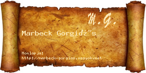 Marbeck Gorgiás névjegykártya